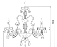 Люстра металл 10097/6 золото/тонированный хрусталь