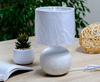 Настольная лампа ALFA 1xE14 R-125x150x265-WHITE/WHITE-220-IP20