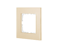 LK80 Рамка на 1 пост натуральное стекло кремовый 844117-1