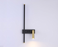 Бра FL5209/2 BK/GD 7W+5W 4200K черный песок/золото