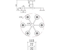 Люстра "LATEA" 6xGX53 R-750x330-BLACK/CLEAR -220-IP20