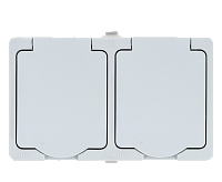 Розетка EKF EVR16-129-10-540 16А 2-местна с заземлением с крышкой 