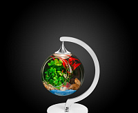 Настольный светодиодный фитосветильник 1W стеклянный шар 120 мм USB-кабель белое основание FT-22 сн/пр