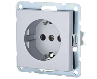 LK80 Розетка 1-ая с/з серебристый металлик 843103-1