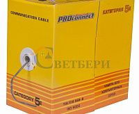 Кабель UTP 2PR 24AWG CAT5e 305м CCA 01-0022-3 сн/пр