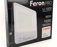 Прожектор светодиодный 150W 6400K IP65 черный LL-1000 Feron PRO