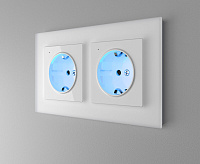 Веркель Рамка на 2 пост (мокко/стекло) WL01-Frame-02