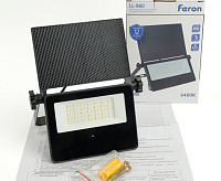 Прожектор с солнечной панелью 20W 6400K IP65 черный LL-960