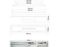 Люстра светодиодная "DAWN" 42W 12DLL-APP-600x120х120-BLACK/WHITE-220-IP20