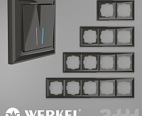 Веркель Рамка на 2 поста (серо-коричневый,basic) WL03-Frame-02