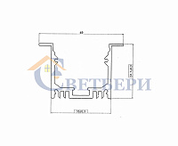 Профиль врезной алюминиевый 5032-2 REXANT, 2м сн/пр