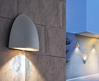 Уличный настенный светодиодный светильник TECHNO 1610 LED  RONGO алмазный серый