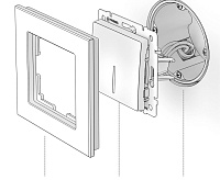 Веркель Выключатель 1-кл проходной с подсветкой (графит рифленый) W1112104