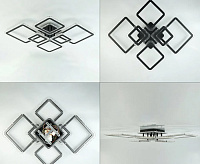 Люстра светодиодная "OVAL ICE RGB" 180W 7S-APP-960x750x110--BLACK/CLEAR-220-IP20