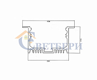 Профиль врезной алюминиевый 6332-2 REXANT, 2м сн/пр