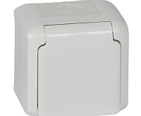 Quteo IP44 Розетка с/з и крышкой бел 782321