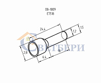 Наконечник штырьевой втулочный изолированный (НШВИ F-18mm) 18мм*0,75мм синий 08-1809