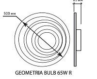 Накладной светильник GEOMETRIA BULB 65W R-500-CLEAR/BULB-220V-IP44
