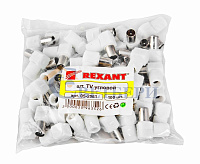 РАЗЪЕМ штекер TV без пайки угловой (белый) 05-2061 сн/пр