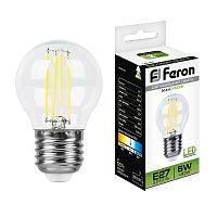 Лампа светодиодная FILAMENT  5W E27 4000K LB-61 шар (Feron)