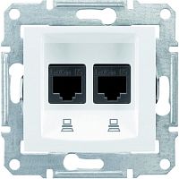 SEDNA Розетка компьютерная 2хRJ45 бел SDN4400121