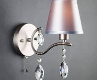 Бра 10089/1 сатин-никель/прозрачный хрусталь