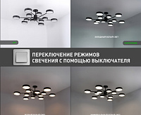 Люстра светодиодная "MATEO" 150W 12R-ON/OFF-1014x250-BLACK/WHITE-220-IP20