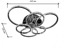 Люстра светодиодная "PRINCESSA" ON/OFF 144W 6R-660-CHROME/CRYSTALL-220-IP20