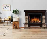 Портал Forte Wood 25U (угловой) камень коричневый, шпон темный дуб