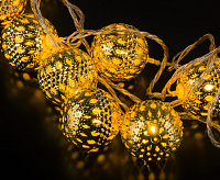 Гирлянда бытовая электрическая нить/золото/теплый белый с эффектом мерцания 400-003