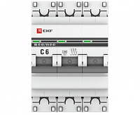 Автоматический выключатель EKF ВА 47-63 3P 4,5kA 6 А  сн/пр