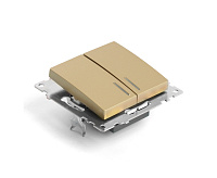 Катрин Выключатель 2-кл с подсветкой золото GLS10-7102-08