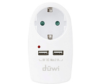 Сетевой разветвитель 230V 16A, 2USB белый, 27418 6