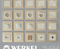 Веркель Выключатель 1-кл проходной (слоновая кость) WL03-SW-1G-2W-ivory