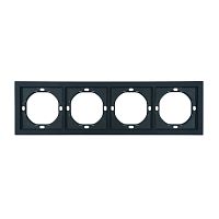 Мия Рамка 4 поста, черный бархат, PFR00-3004-05