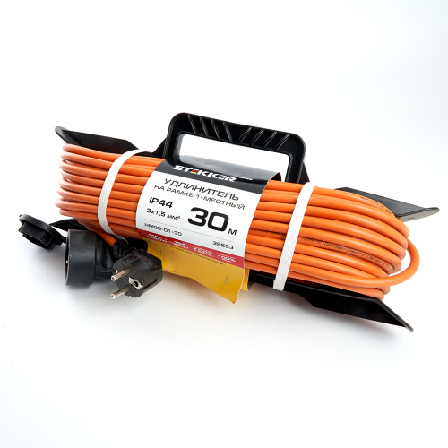 Удлинитель на рамке 1-местный с/з 3*1,5 30м оранжевый HM05-01-30