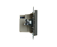 Катрин Розетка USB+type C 2-ая 250B 3A max 20w графит GLS10-7116-06