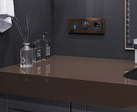 Веркель Сенсорный выключатель 1-кл с подсветкой (черный матовый) W4510108