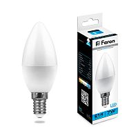 Лампа светодиодная&nbsp;&nbsp;7W E14 6400K LB-97 свеча (Feron)
