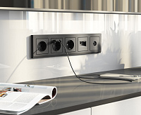 Веркель Рамка на 5 постов (графит матовый) W0051864