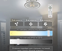 Люстра светодиодная с вентилятором "FAN TRUCK" 94W+31W-470*170- WHITE/WHITE-220-IP20