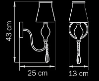 Бра ESCICA 806610 БЕЛЫЙ/КОНЬЯК/ХРОМ сн/пр