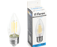 Лампа светодиодная FILAMENT  7W E27 6400K LB-66 свеча (Feron)