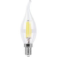 Лампа светодиодная FILAMENT&nbsp;&nbsp;9W E14 4000K LB-74 свеча на ветру (Feron)