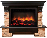 Портал Pietra 25U (угловой) камень сланец натуральный шпон темный дуб