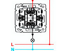 GLOSSA Выключатель 1-кл с подсветкой цвет алюминий GSL000313