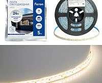 Лента светод 2835/180-24V 16W/m 4000k IP20 5м LS512