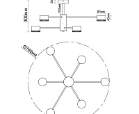Люстра "GUSTA" 6xGX53 R-780*300-BLACK/WOOD -IP20