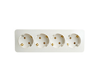 София Розетка 4-ая с/з белый IP20 MST16-14-01