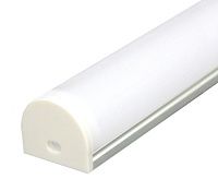 Профиль алюминиевый круглый широкий, серебро, CAB283 (24*20*2000мм)